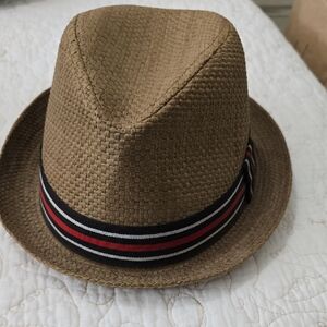 Tan Fedora with Striped Band